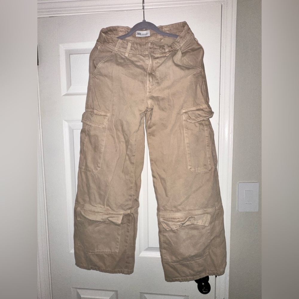 Zara Beige Cargo Pants size 24